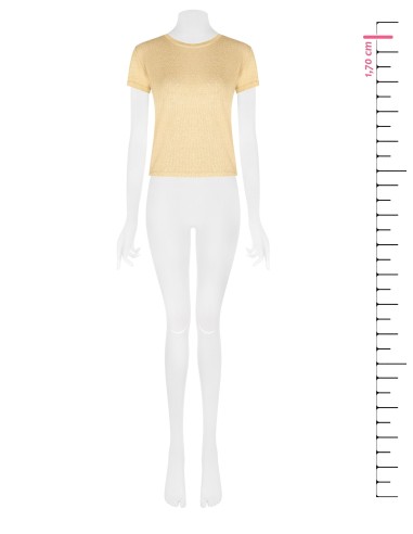 T-shirt justa canelada em lurex Rinascimento