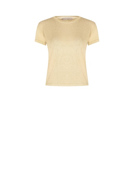 T-Shirt Justa Canelada em Lurex Rinascimento