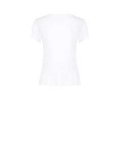 T-shirt regular em mistura de algodão com estampado navy e strass Rinascimento 2