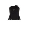 Top Curvy peplum em scuba crepe com lapela em cetim Rinascimento Curvy