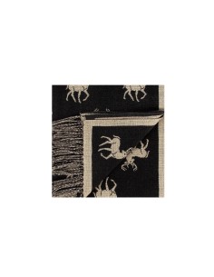 Cachecol Jacquard com Motivo de Cervos e Franjas Rinascimento