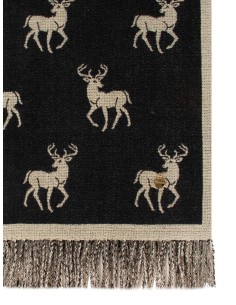 Cachecol Jacquard com Motivo de Cervos e Franjas Rinascimento 2