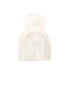 Gorro em Mistura de Viscose e Angorá com Decoração em Lurex e Pompom em Pele Sintética Rinascimento
