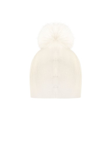 Gorro em mistura de viscose e angorá com decoração em lurex e pompom em pêlo sintético Rinascimento