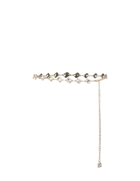 Cinto em corrente com joia e cristais cabochon Rinascimento