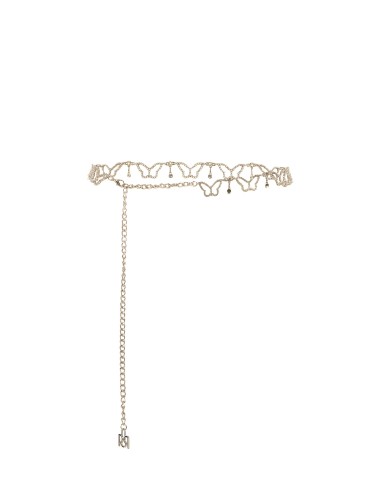 Cinto de corrente com pendente em forma de borboleta com strass Rinascimento