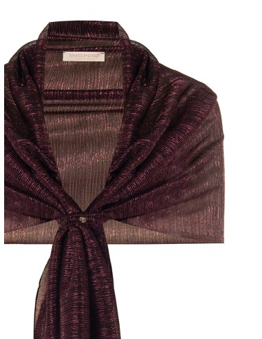 Estola para os ombros em georgette plissado com lurex Rinascimento