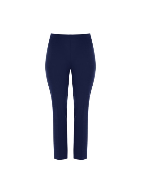 Calças Curvy retas em scuba crepe com elástico atrás Rinascimento Curvy