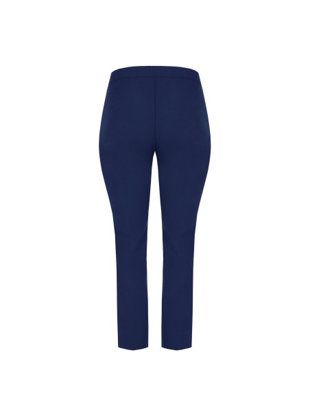 Calças Curvy Retas em Scuba Crepe com Elástico na Parte de Trás Rinascimento Curvy
