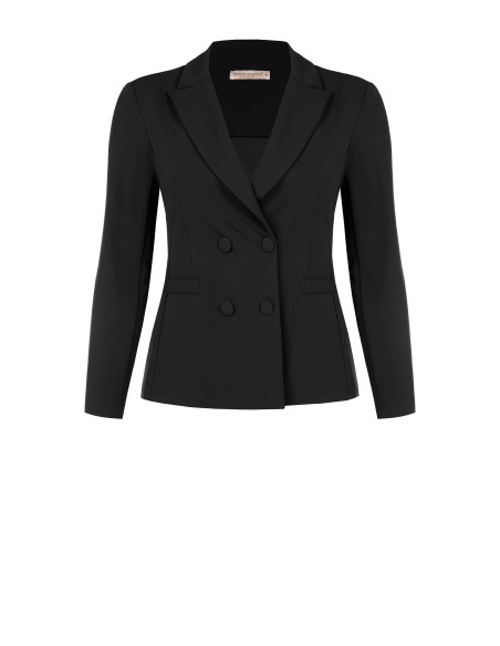 Blazer Curvy Entalhado em Scuba Crepe com Botões Coordenados Rinascimento Curvy