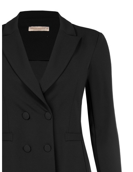 Blazer Curvy Entalhado em Scuba Crepe com Botões Coordenados Rinascimento Curvy