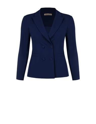 Blazer Curvy Cinturado em Scuba Crepe com Botões a Condizer Rinascimento Curvy