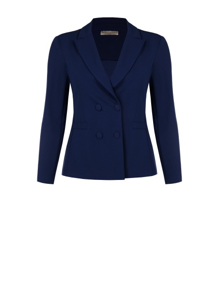 Blazer Curvy Cinturado em Scuba Crepe com Botões a Condizer Rinascimento Curvy
