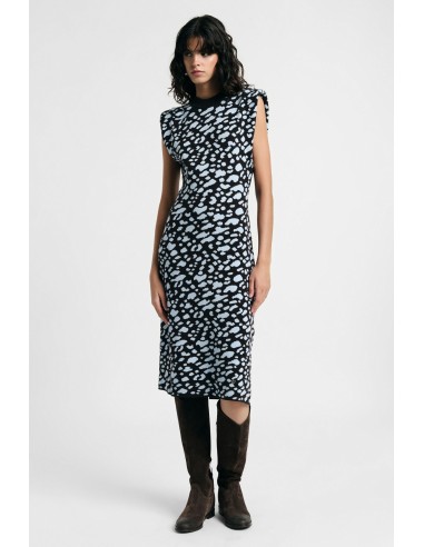 Vestido Midi Sem Mangas com Estampa Abstrata Please