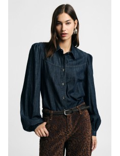 Camisa Com Colarinho Clássico E Mangas Compridas E Largas Please