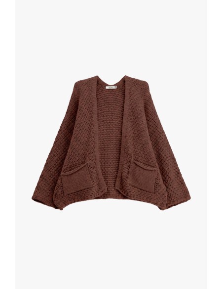 Cardigan Oversize com Bolsos Frontais Please
