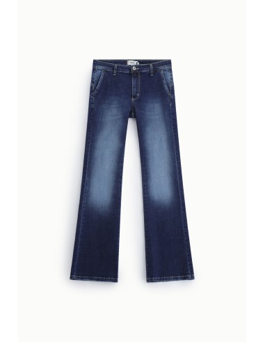 Jeans flare fit com bainha ampla e costuras à vista Please