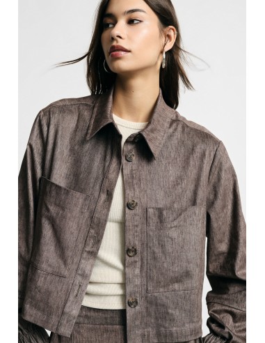 Camisa-casaco curta com bolsos frontais Please