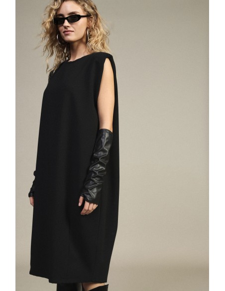 Vestido Midi Sem Mangas Com Luvas Removíveis Dixie