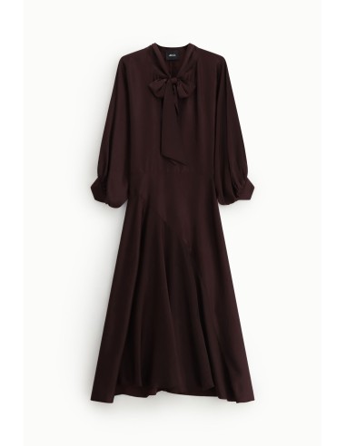 Vestido midi com mangas compridas e laço Dixie