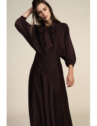 Vestido Midi Com Mangas Compridas E Laço Dixie