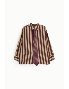 Camisa Às Riscas Com Mangas Compridas E Colarinho Clássico Dixie 2