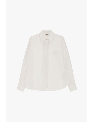 Camisa Oversize com Gravata Removível e Bolso de Peito Dixie