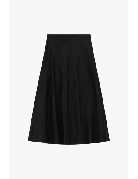 Saia midi evasé com cintura lisa Dixie