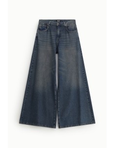 Jeans De Perna Larga Cintura Alta Com Cinco Bolsos Dixie 2