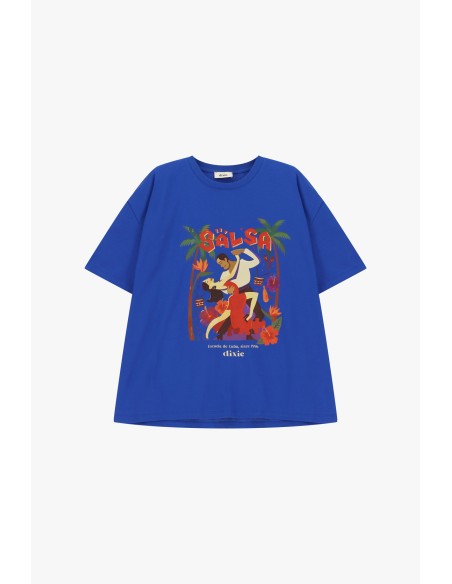 T-shirt de manga curta com estampado Salsa e corte amplo Dixie