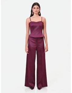 Top cropped bustier em raso jacquard Rinascimento 2