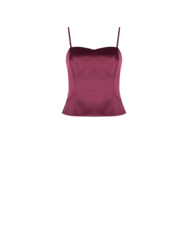 Crop Top Bustier em Cetim Jacquard Rinascimento
