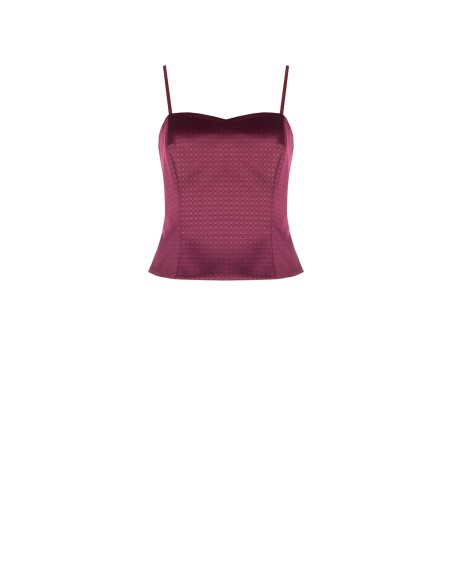 Crop Top Bustier em Cetim Jacquard Rinascimento