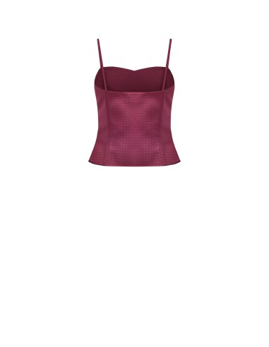 Top curto bustier em raso jacquard Rinascimento