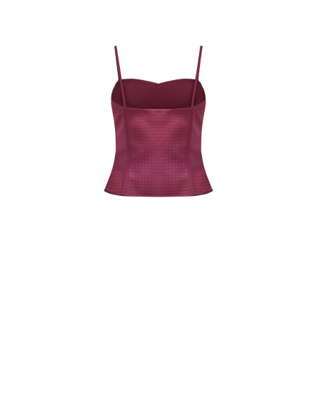 Top curto bustier em raso jacquard Rinascimento