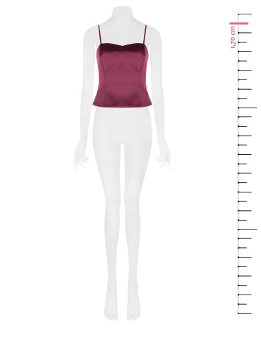 Top bustier cropped em raso jacquard Rinascimento