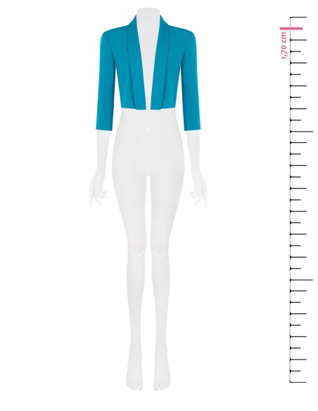 Blazer cropped aberto em tecido técnico Rinascimento