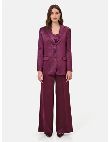 Blazer Cintado em Raso Jacquard Rinascimento
