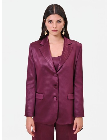 Blazer cintado em cetim jacquard Rinascimento