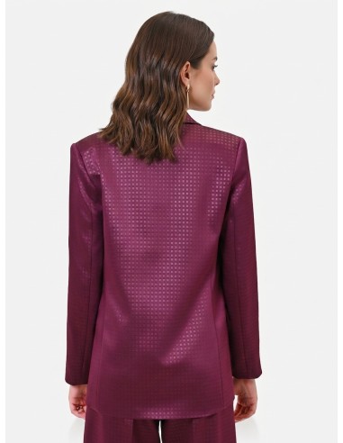 Blazer Cinturado em Cetim Jacquard Rinascimento