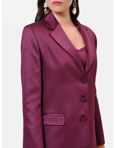 Blazer cintado em raso jacquard Rinascimento