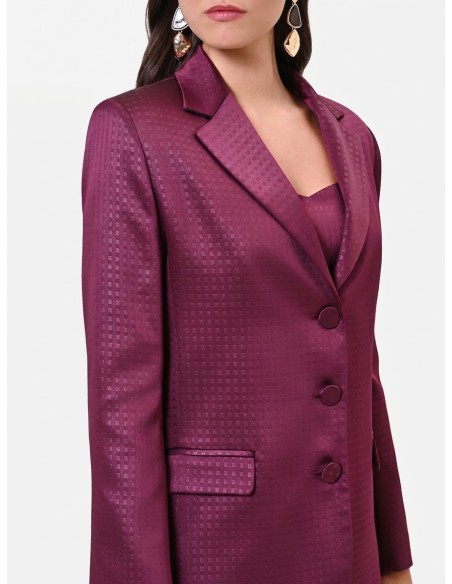 Blazer cintado em raso jacquard Rinascimento
