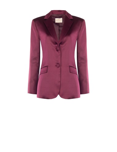 Blazer acinturado em raso jacquard Rinascimento