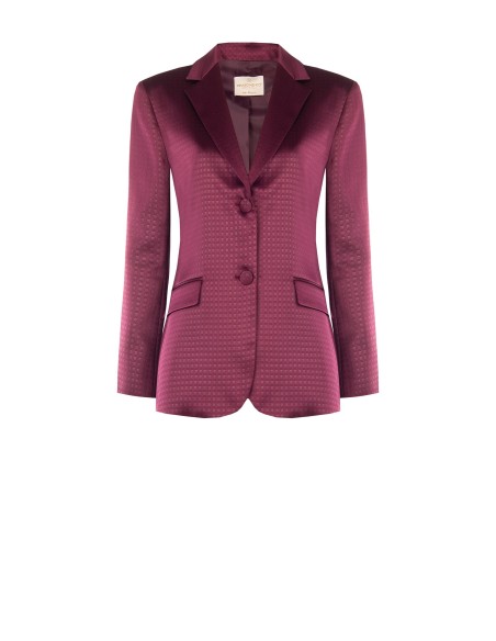 Blazer acinturado em raso jacquard Rinascimento