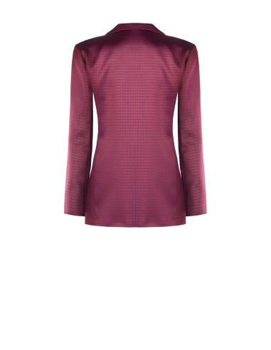Blazer Cintado Em Raso Jacquard Rinascimento