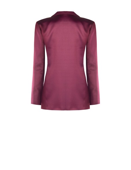Blazer Cintado Em Raso Jacquard Rinascimento