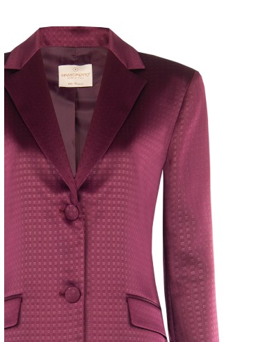 Blazer cinturado em cetim jacquard Rinascimento