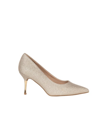 Décolleté Stiletto com Glitter e Salto Médio em Metal Rinascimento