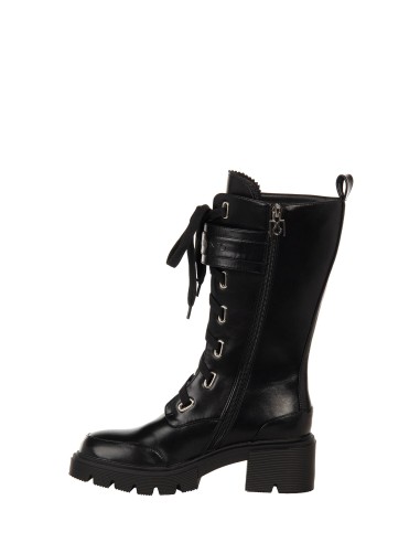 Botas chunky em pele sintética com atacadores frontais Rinascimento