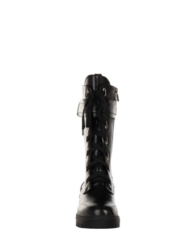 Botas chunky em pele sintética com atacadores à frente Rinascimento
